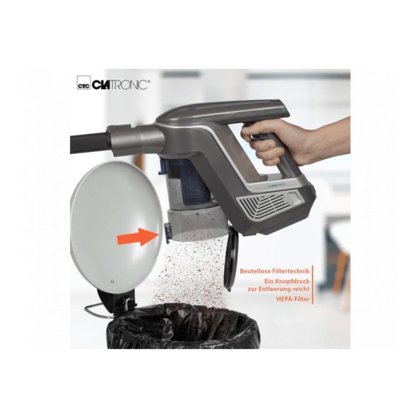 Clatronic Akku Hand- & Bodenstaubsauger BS 1312 A Blau/Grau