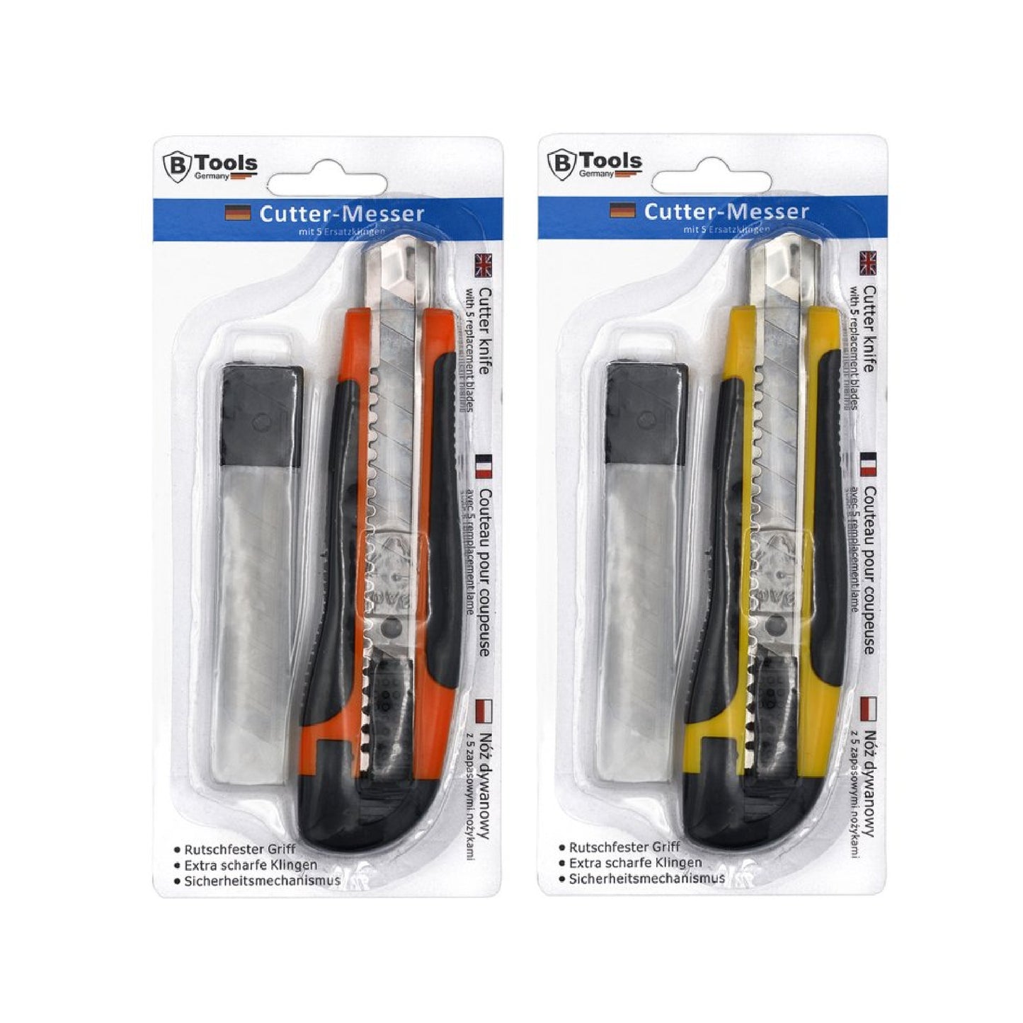 Teppichmesser Cuttermesser mit 5 Ersatzklingen 18mm Klingenstärke