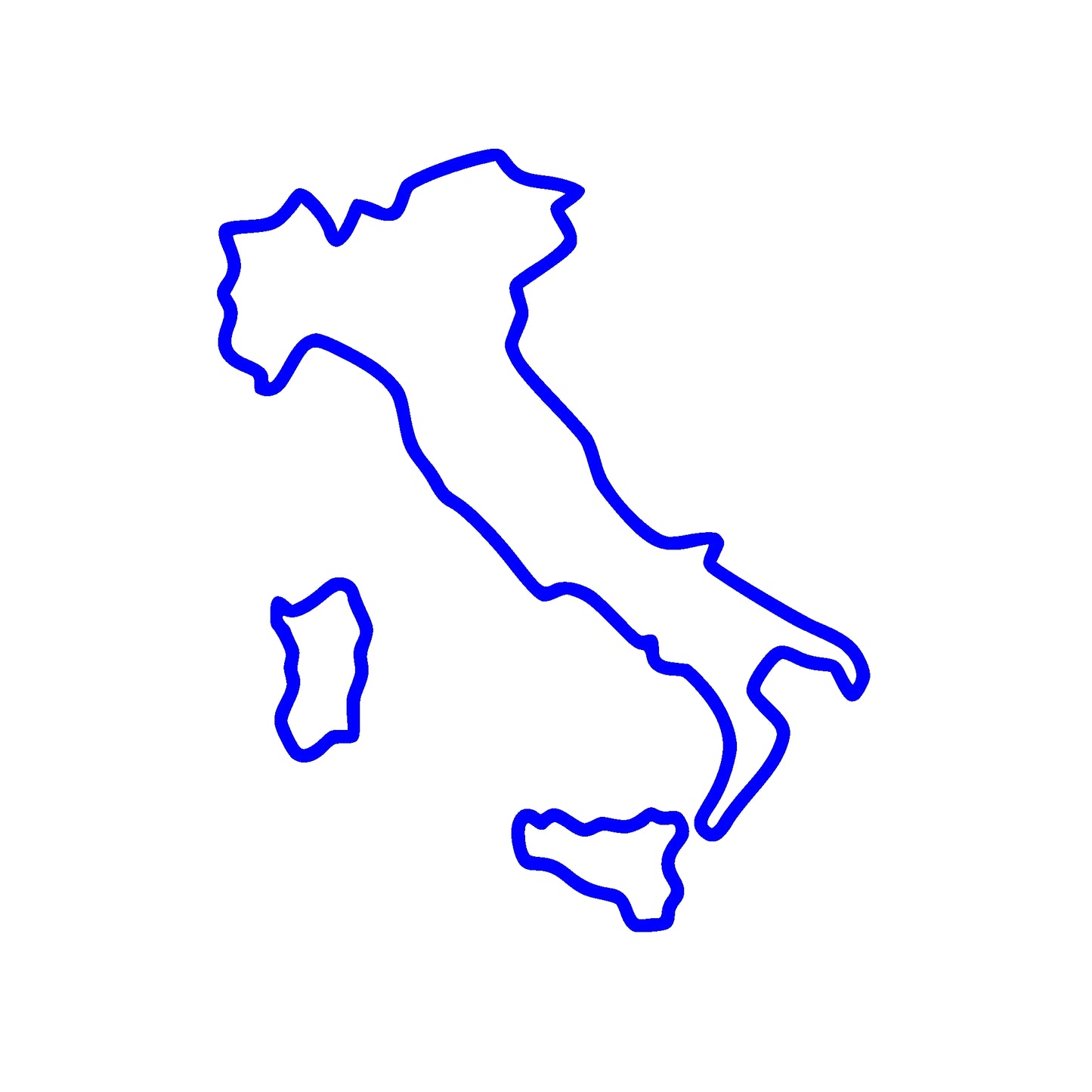 Italien Umriss Aufkleber Sticker