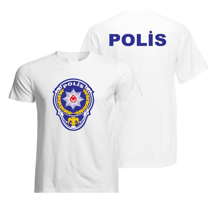 Polis Logo T-Shirt Druck Baumwolle