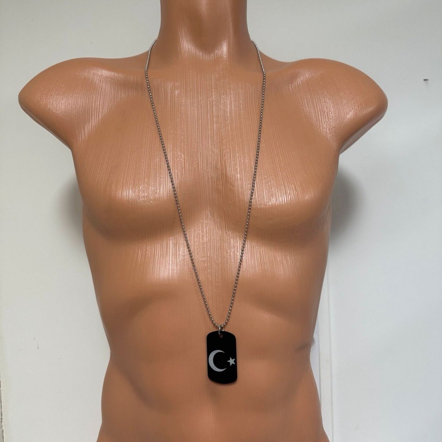 Türkei Halskette Modeschmuck Schwarz / Silber Erkennungsmarke