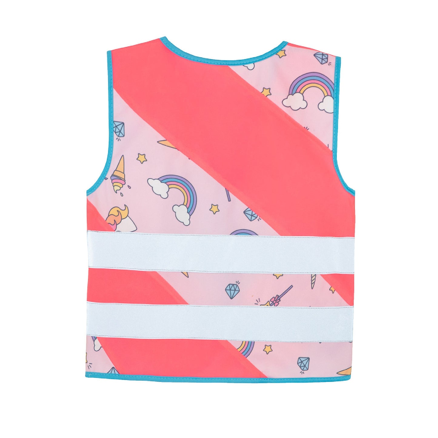 Kinder-Warnweste mit Namen Aufdruck Wunschnamen - Funktionsweste - UNICORN Pink