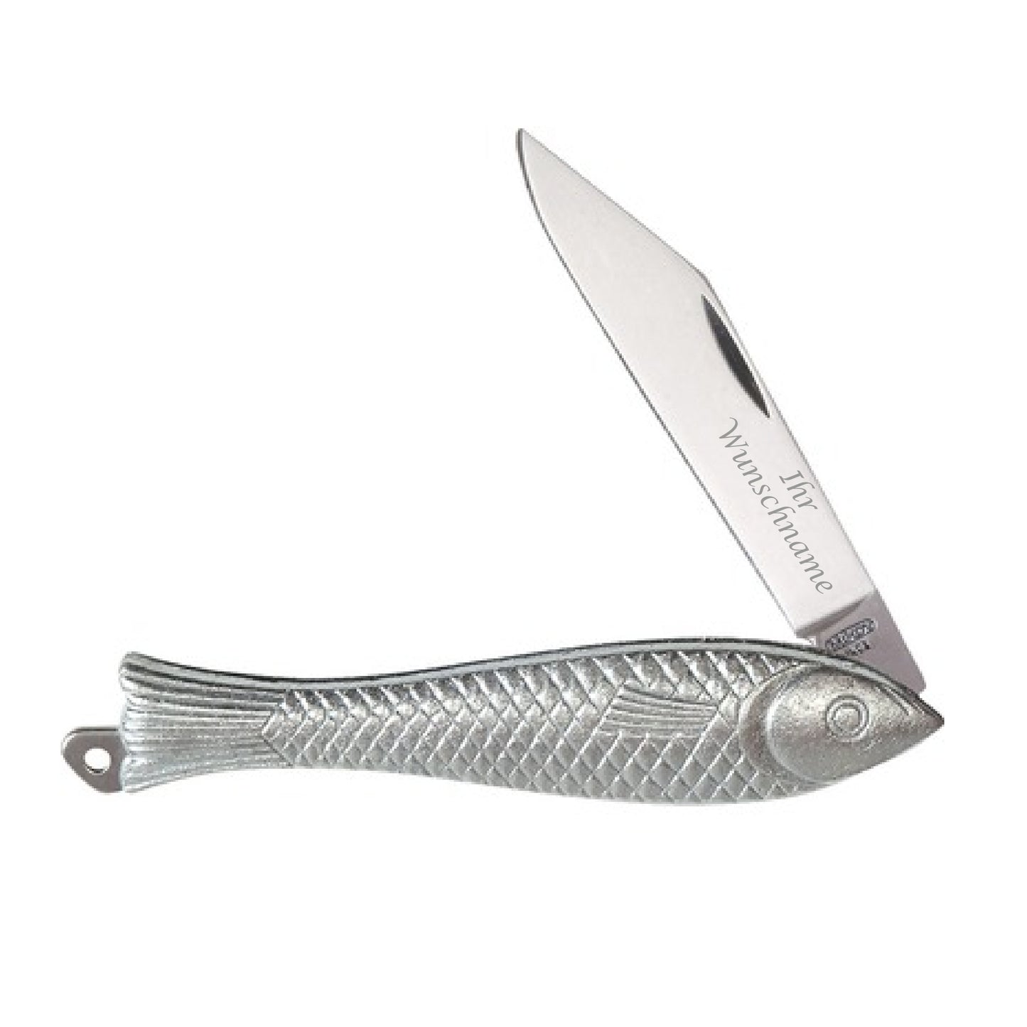 Klappmesser in Fischform Mit Namens Gravur  Mikov 130-NZn-1 RYBIKA