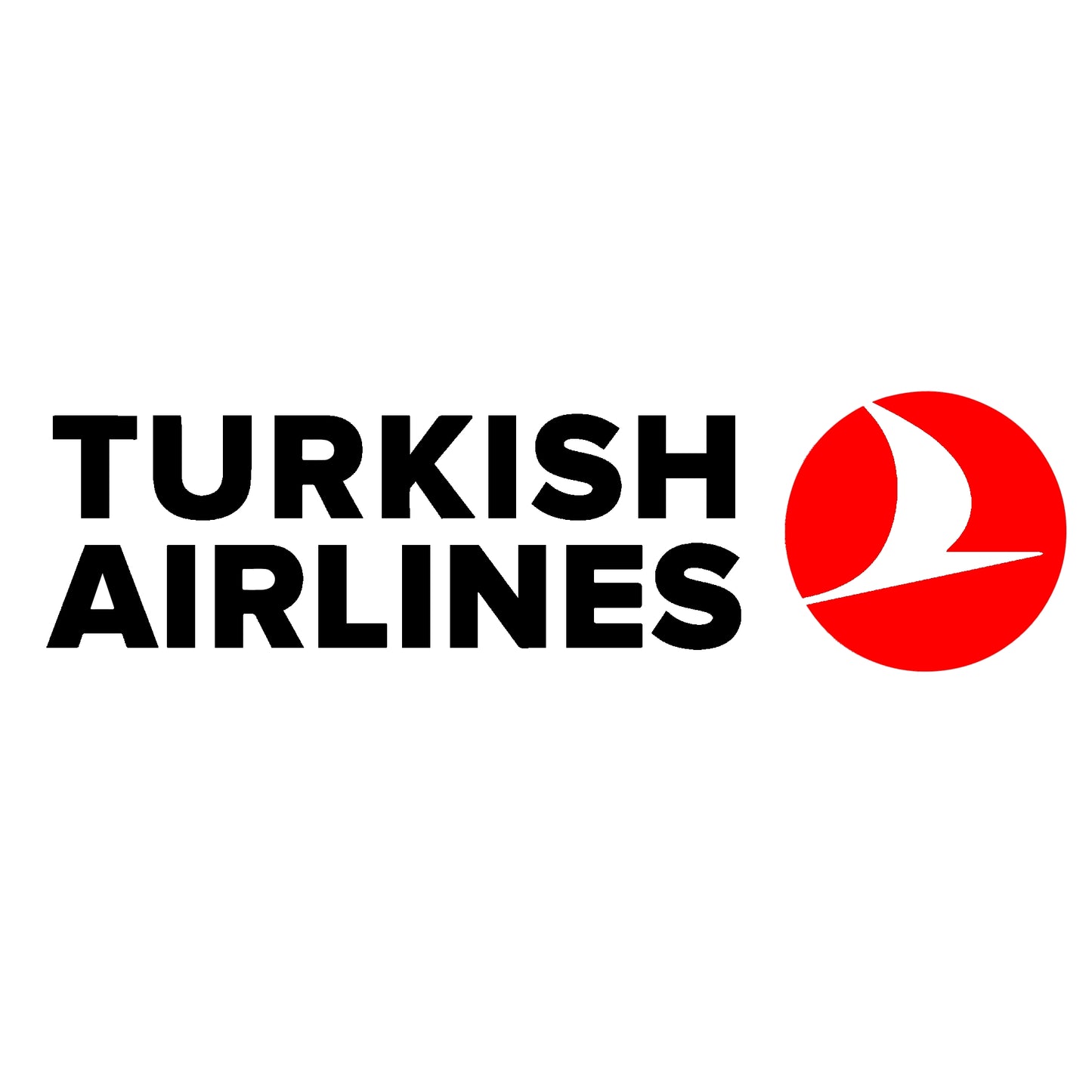 Turkish Airlines Aufkleber Zweifarbig Weiß oder Oder Schwarz