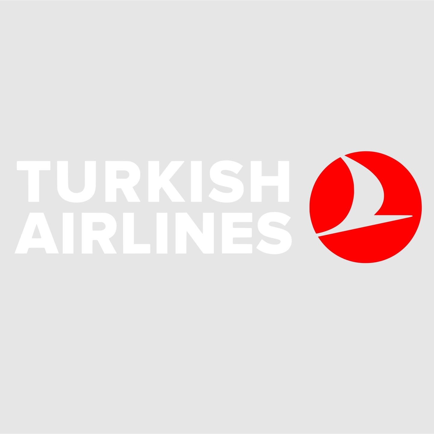 Turkish Airlines Aufkleber Zweifarbig Weiß oder Oder Schwarz