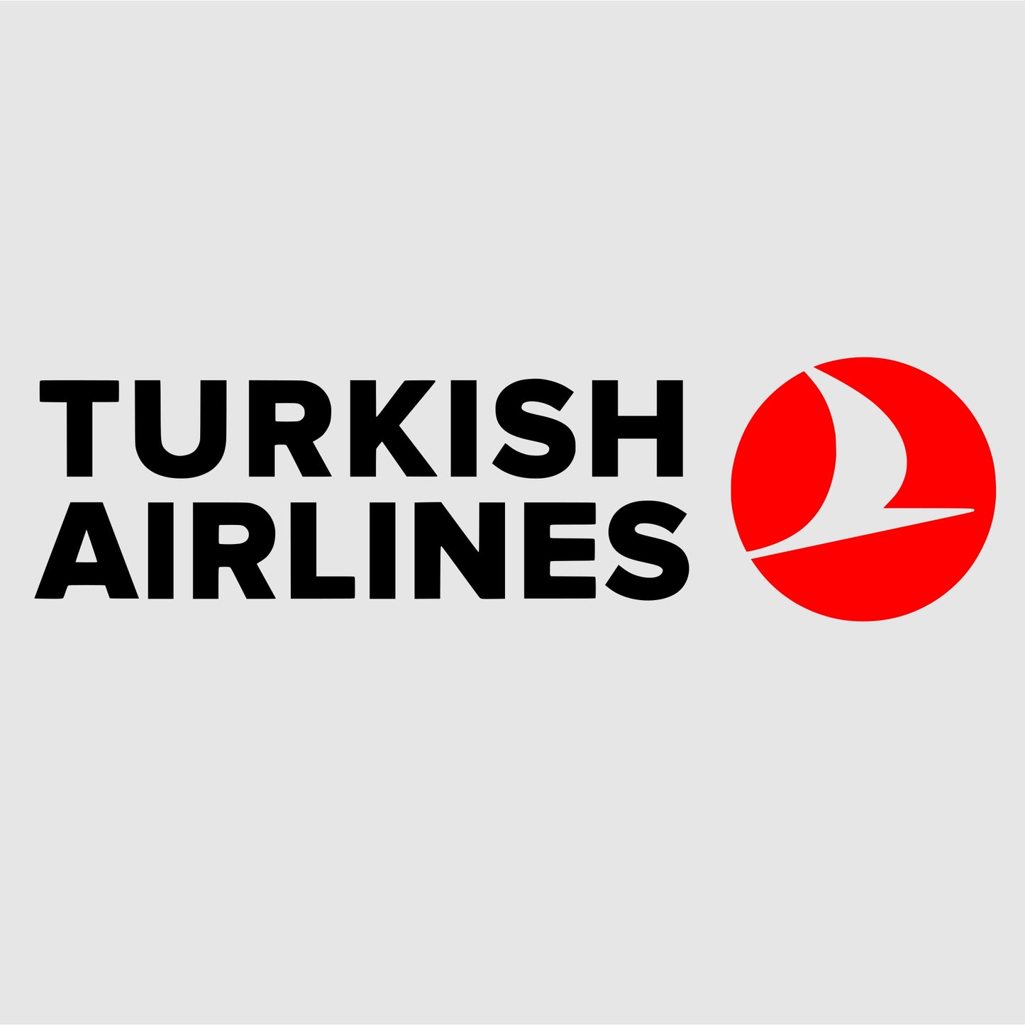 Turkish Airlines Aufkleber Zweifarbig Weiß oder Oder Schwarz