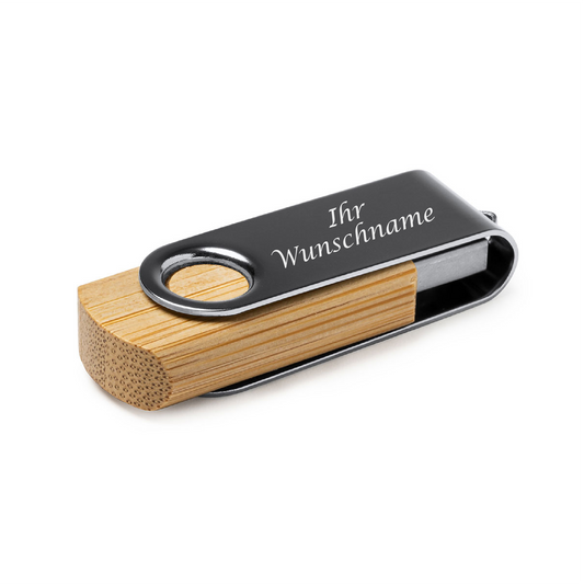 USB-Stick mit Ihr Wunschname Gravur aus Bambus 16GB