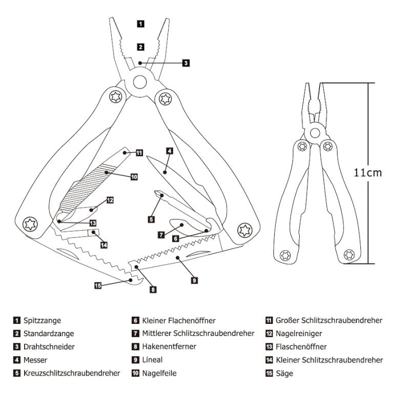 Multi Tool Werkzeug 11 cm "Mini"